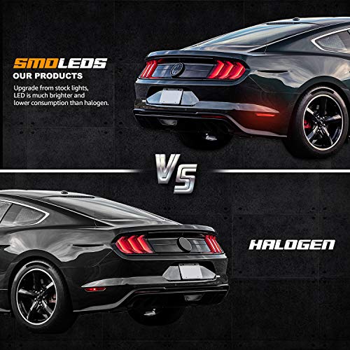 RUXIFEY Smoked LED Side Marker Lights Rear Sidemarkers Compatible with 2015-2019 Ford Mustang Red - Pack of 2
