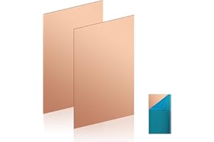 QIMOO Copper Sheet, 2 Pieces of Copper Plates 6"×4"-24 Gauge(0.5mm) Thickness, 99% Pure Copper Sheets for Metal Crafts, Jewelry Making, DIY, Jewelry