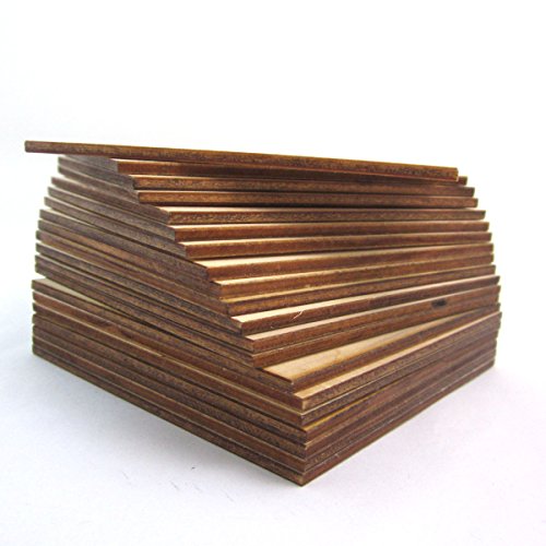 WINGONEER 20pcs 10x10cm Square plywood Wooden Blank Wood Slices DIY Crafts Common wood for Creating Jewelry Painted Christmas Tree Decorated craft Projects - Thickness: 3mm