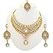 Vaama Bollywood Designer Ethinic Indian Premium Stone Polki Kundan Bridal Necklace Set - Pearl