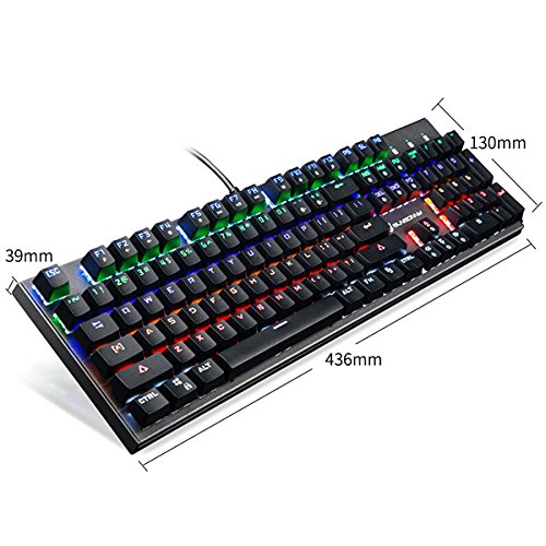Happy Deals 20% Off Gaming Keyboard Mechanical Keyboard OUTEMU Blue Switch Wired RGB Led Backlit Keyboard Full Size 104 Keys US Layout with Black Color sunsonny by Qisan