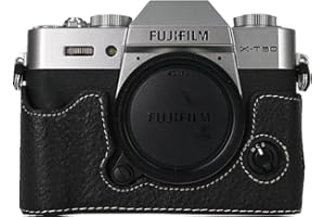 BMAOLLONGB X-T30 III Case, Handmade PU Litchi Leather Half Camera Case Bag Cover Bottom Opening Version for Fujifilm XT30 X-T