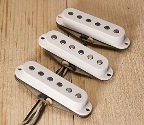 Porter Vintage Custom Guitar Pickup Set of 3 for Stratocaster Strat Replacement Pickups, White Covers. Made in USA (White)