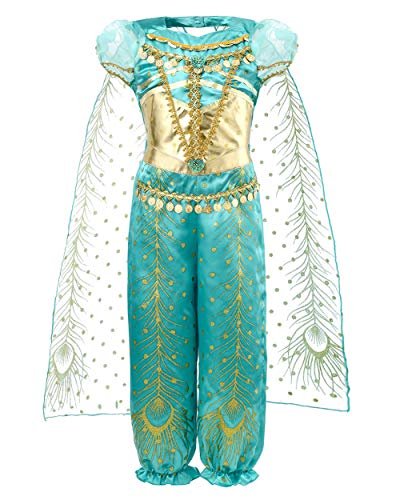 JiaDuo Girls Princess Jasmine Costume Party Halloween Dress Up 3-4 Years