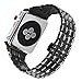 Apple Watch Diamond Bands For Women, Ezzdo Rhinestone Luxury Diamond Stainless Steel Replacement Bracelet Black Metal Watch Bands For Apple Watch 38mm 42mm series 1/2/3 With Case (Black, 38mm)