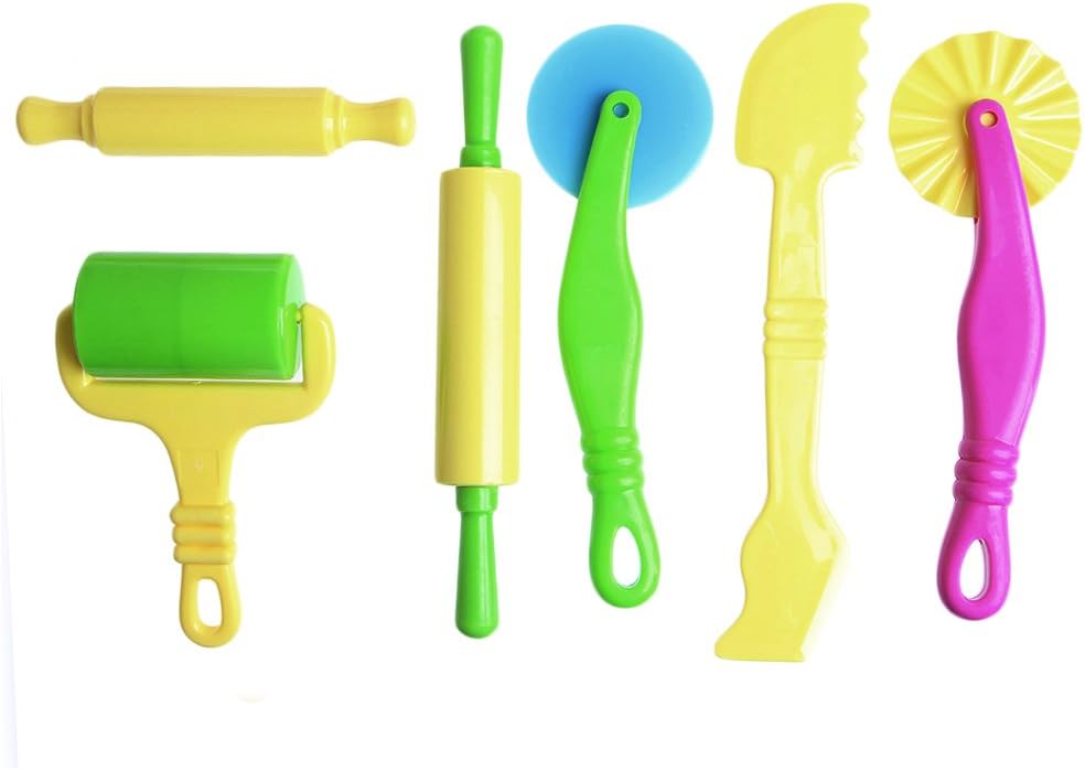 jigang Smart Dough Plasticine Tools Including Wide Rolling Pin Pretend Play Toy For Kids Children - Set Of 6 Pcs