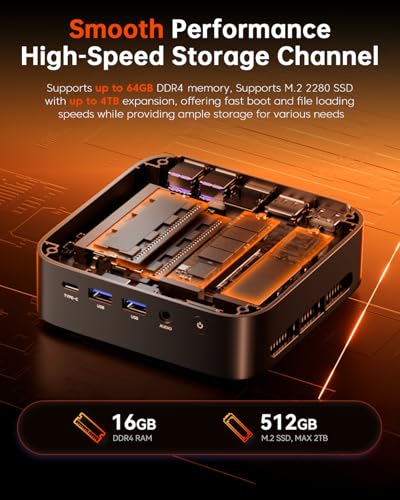 ACEMAGIC Kron Mini K1 Mini PC Win11 PRO, Ryzen 7 7730U(Upgraded 5825U/7430U), 32GB DDR4 512GB SSD Mini Computers(up to 4.5Ghz), Light Gaming Mini Desktop PC 4K Triple Display Bluetooth/WiFi6/Office