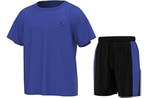 Essenclo Boys Athletic Shorts and Performance T-Shirt Crew Neck Boy Clothes Set, Summer Kids Outfit Size 3-16 (2 Pcs Set)