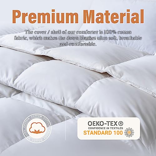 Cosybay Feather Down Comforter All Season White King Size Down Duvet