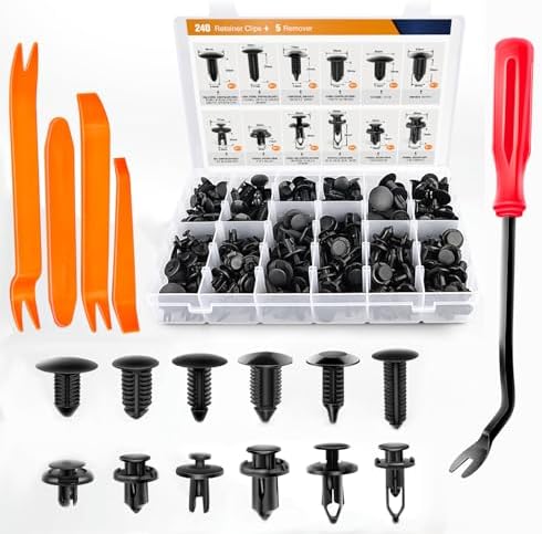 100Pcs Mixed Auto Bumper Clips Kit – 10 Sizes 6-9mm Push Pin Rivets Fasteners
