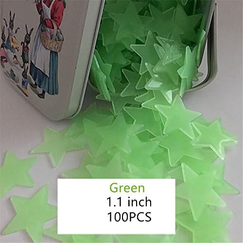 Osierl Glow In The Dark Stars Wall Stickers 100 Pcs for Starry Sky for Kids Bedding Room Gift Beautiful Wall Decals