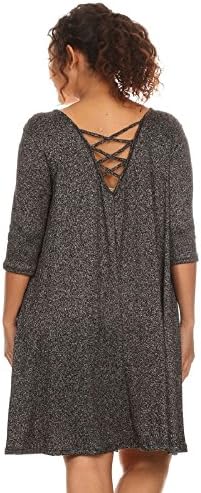 Plus Size Cage Back Trapeze Dress (1X, Black/White)