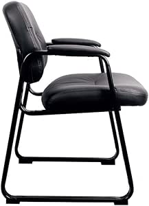 Amazon.com : OFM Leather Executive Sled Base Side Chair ...