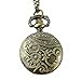 YouYouPifa Full Hunter Design Bronze Openwork Cover Stylish Retro Design Quartz Pocket Watch