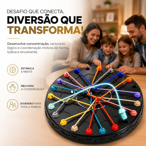 Desafio da Corda Inteligente – Jogo de Raciocínio Lógico e Estratégia, Quebra-Cabeça Educativo para Crianças e Adultos, Brinquedo Interativo para Desenvolver Concentração e Coordenação