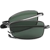 VEQINIKA Sunglasses for Men Women Polarized Folding Sunglasses with Case Spring Hinge UV Blocking Foldable Sunglasses