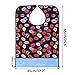Sumnacon Reusable Waterproof Adult Bibs 2 Pack with Crumb Catcher- Machine Washable, Large Extra Long Mealtime Protector, Dining Bibs with Crumb Catcher(Lip-Prints+Flower)
