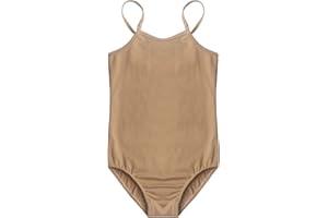 EQSJIU Girls Ballet Leotard Nude Camisole Seamless Dance Undergarment with Adjustable Straps Gymnastics Leotards 2-12 Years