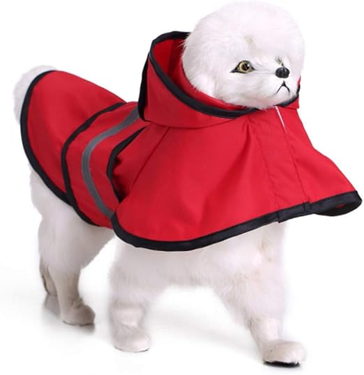 Dog Raincoat with Hood & Safe Reflective Strips,UltraLight Breathable 100 Waterproof Rain