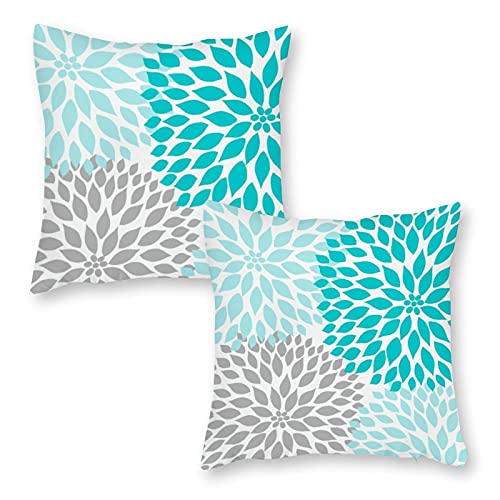 teal gray pillows
