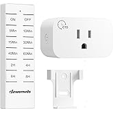 DEWENWILS Wireless Remote Control Outlet with Timer, Indoor Remote Timer Outlet, No Interference No Wiring, 15A/1875W 100FT RF Range, Countdown Light Switch for Lamp, Fan