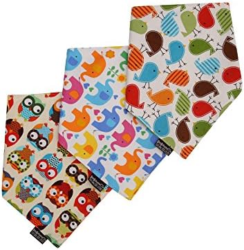 Baby Bandana Drool Bibs For Drooling and Teething 3Pack 100% Cotton