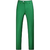 UNINUKOO Mens Dress Pants Slim Fit Solid Color Skinny Trousers Classic Business Casual Wedding Suit Pants