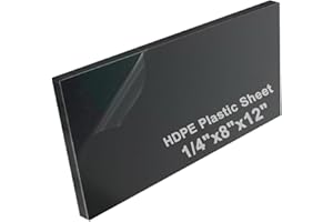 GLN High-Density Polyethylene (HDPE) Plastic Sheet 1/4" Thick 8" X 12"- Black HDPE Sheet,for Machining, Home Improvements, DIY Projects, Engineering,High-Density Polyethylene Plastic Block (Pack of 1)