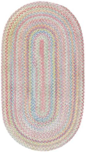 Capel Rugs Baby's Breath 7 x 9 Oval Braided Area Rug (Light Green)