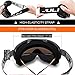 JULI OTG Ski Goggles-Over Glasses Ski / Snowboard Goggles for Men, Women & Youth - 100% UV Protection Anti-fog Dual Lens(Black Frame+83%VLT Clear Len)