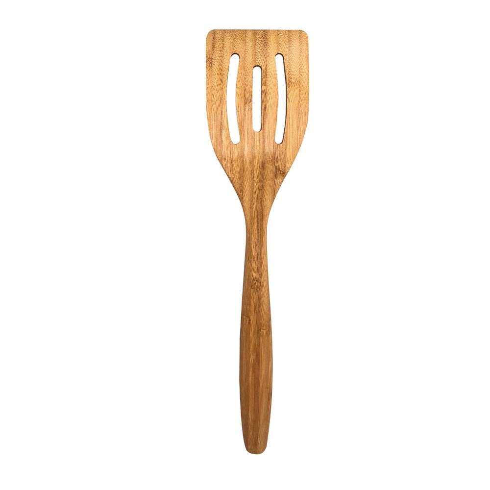 Jean-Patrique Bamboo Slotted Spatula - Firm Grip, Ideal for Cooking, Multi Purpose Food Turner, 12"