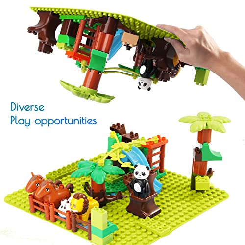 Large Building Plate Compatible with Duplo Plates, Large Base Plate, 38 x 38 cm Plate Set for Creative Play, Educational Toy