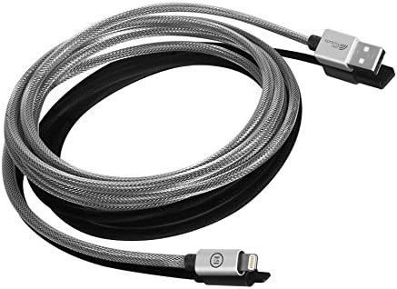 LELE PRODUCTS NYLON BRAIDED WITH METALIC COATING LIGHTNING CABLE MFI CERTIFIED 4FT SILVER