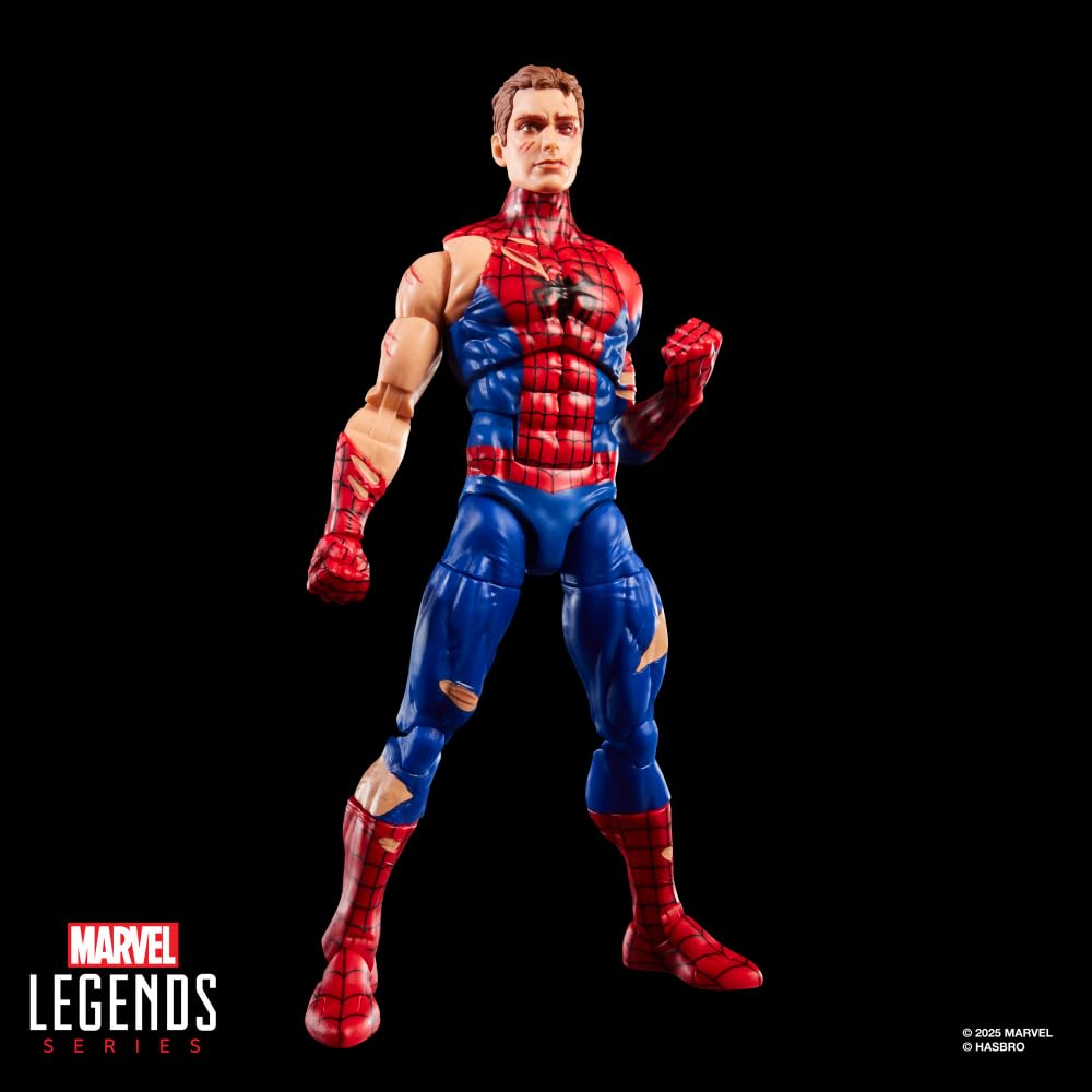 Spider-Man Marvel Legends Series Magic: The Gathering Battle-Damaged, 6-Inch Action Figure Toy & Exclusive Foil Collectible Card Game Trading Card