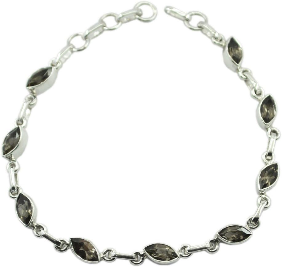 Smoky Quartz 925 Sterling Silver bonnie suppiler Bracelet gift UK
