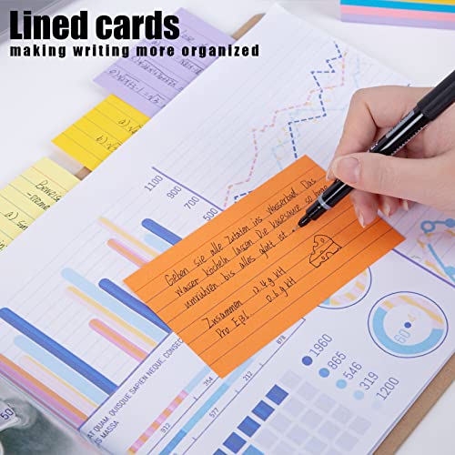 Koogel 300PCS Ruled Index Cards, Revision Cards Flash Cards 12.5 x 7.5 cm Lined Note Cards Study Cards for School Learning Memory Office
