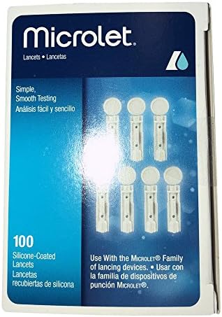 Microlet Silicone Coated Lancets - 100 ct, Pack of 6