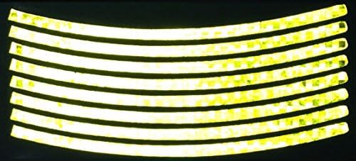 High Reflective Prismatic 16-19 Inch Wheel Rim Trim Vinyl Stripes fits Cars, Motorcycles, Trucks -Reflective Yellow