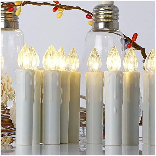 HANNAHONG 10 pcs LED Flameless Taper Candles with Remote,Small Mini Electric Dimmable Flickering Fake Wax,Battery… - Image 4