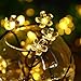 Qedertek Solar Flower String Lights, Cherry Blossom 22ft 50 LED Waterproof Outdoor String Lights for Patio,Lawn,Garden,Holiday and Festivals Decorations ( Warm White)