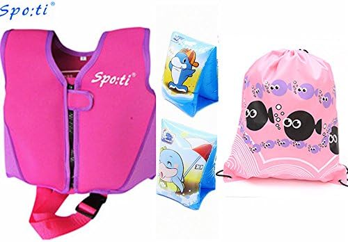 Rayma Baby UPF 50+ Life Jacket New Swimming Learner Protection Vest New Added Cross Belt for Safety For Baby New Added Cross Belt Package With Arm Bands (Purple, S 20-33lbs)