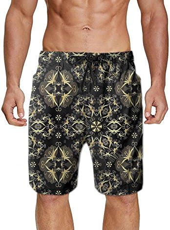 PopBYAM Men's 3D Print Casual Classic Drawstring Loose Fit Trunks Boardshort Shorts