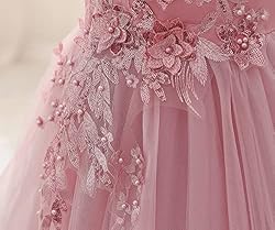 Nileafes Flower Girls Embroidered Lace Maxi Dress