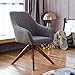 Art Leon Mid-Century Modern Swivel Accent Chair Elegant Grey with Wood Legs Armchair for Home Office Study Living Room Vanity Bedroom