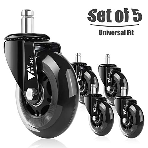 amzdeal-Office-Chair-Casters-Wheels-Set-of-5-716-Heavy-Duty-Rollerblade-Caster-Wheels-Replacement-Safe-for-All-Floors-Including-Hardwood-11mm-Stem-Diameter-Universal-Fit