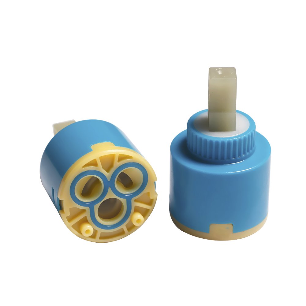 Faucet Ceramic Cartridge Replacement - 2PCS 35mm/1.38inch Three Holes Split Mixed Hot and Cold Tap Cartridge