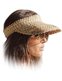 Stylish Sun Visor Hat for Women - Straw Summer Beach Sun Visor Hats with UV Protection, Large Wide Brim for Outdoor Camping Hiking Travel | Perfect for Pony Tail or Bun (Raw)