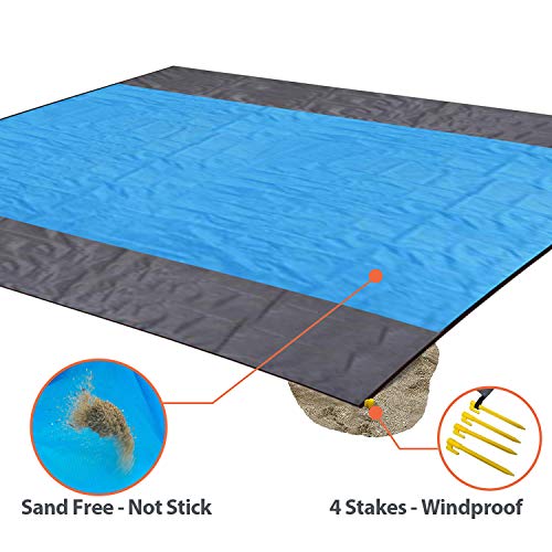 HEHUI Sand Free Beach Blanket, Extra Large Sand Free Beach Mat 82"x79