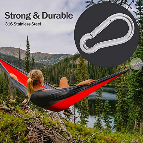 PROND Carabiner Clip, Heavy Duty Carabiner Clips, 316 Stainless Steel Carabiner Hooks, Multi-Purpose Spring Snap Hook, 2.7inch