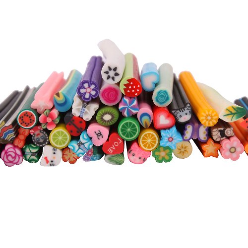 150pcs 3D Cute Designs Nail Art Fimo Canes Sticks Stickers Rods Gel Tips Manicure Decoration + Blade